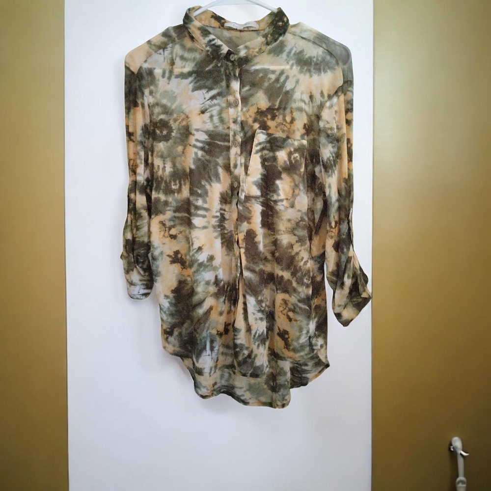 Eden & Olivia Multicolor Tie-Dye Blouse Size L